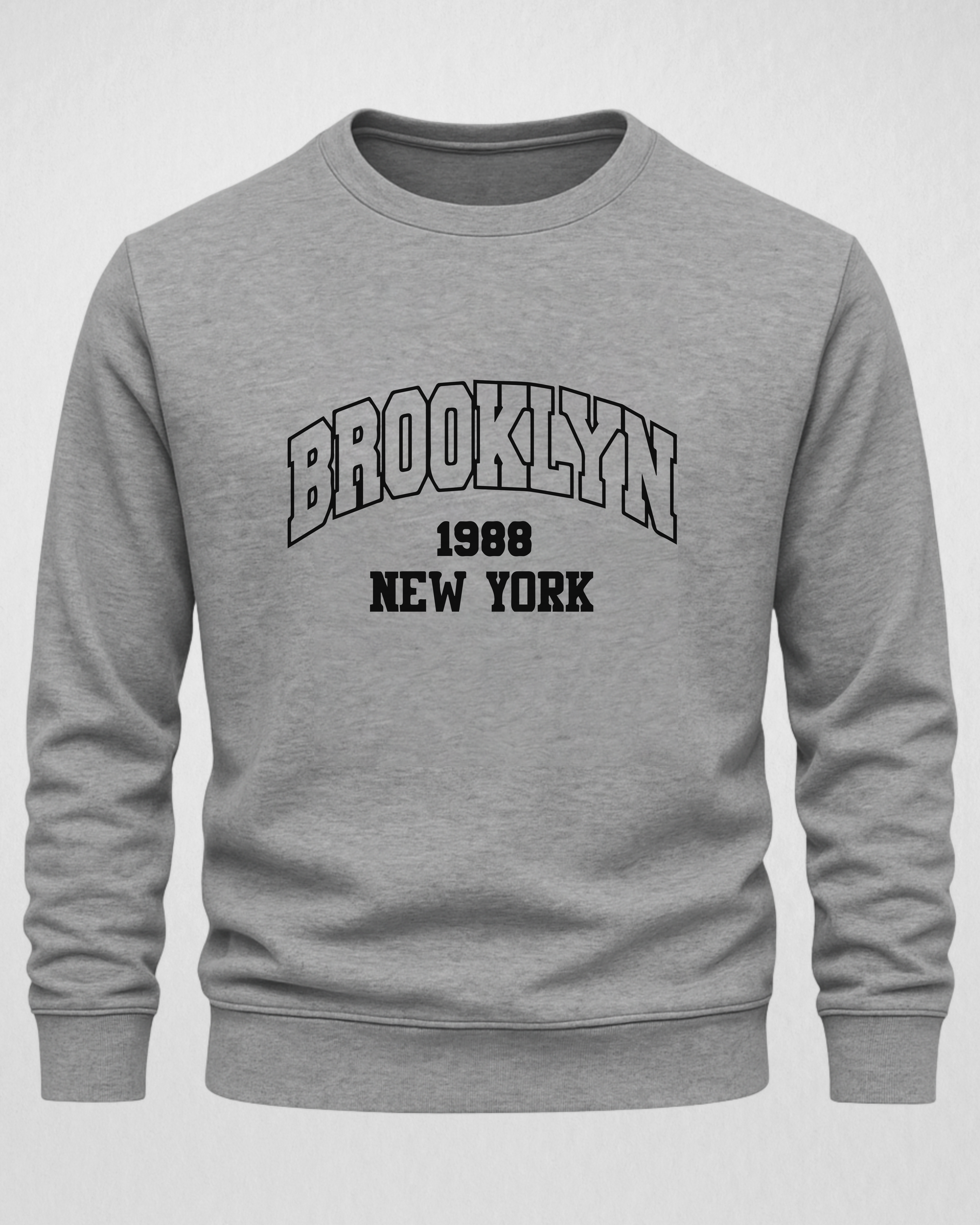 Grey Men's Printed Sweatshirt – Warm and Stylish Fleece (3848)