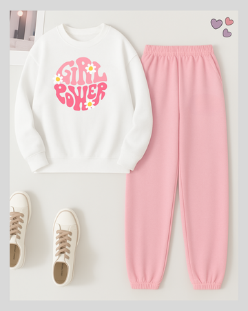 2 Pcs Girl Power Winter TrackSuit (Code 3636)