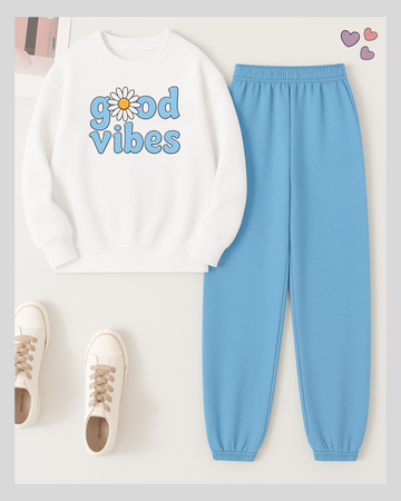 2 Pcs Good Vibes Winter TrackSuit (Code 3641)