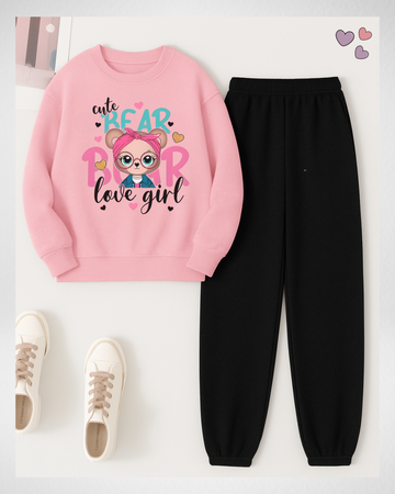 2 Pcs Love Girl Winter TrackSuit (Code 3651)