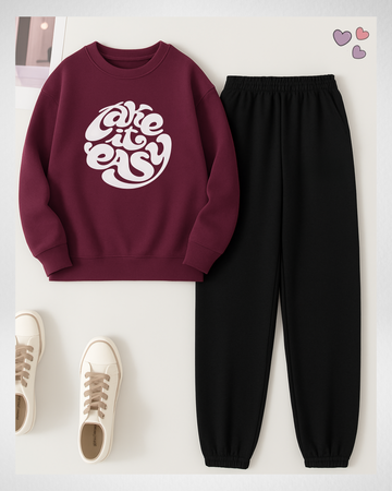 2 Pcs Take it Easy Winter TrackSuit (Code 3616)