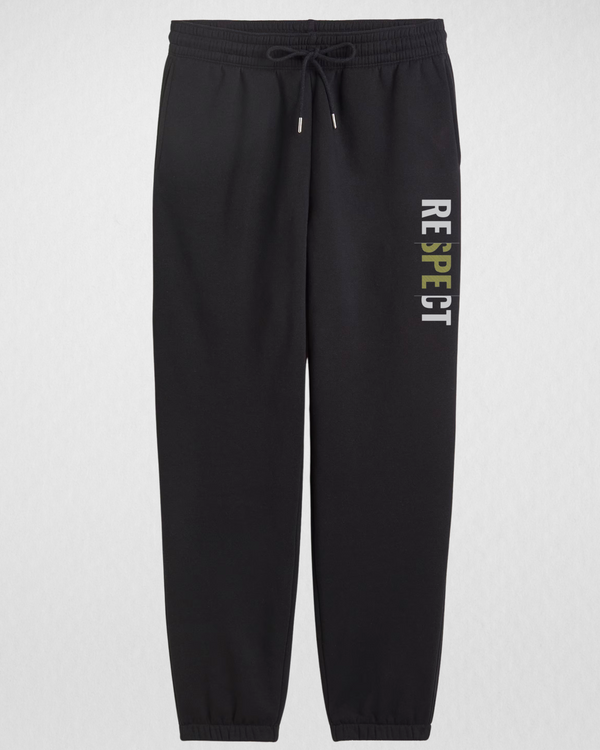 Black Printed (RESPECT) Sweatpants Warm & Comfortable Fleece (Code 3533)