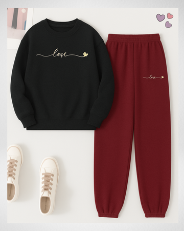 2 Pcs Love Winter TrackSuit (Code 3655)