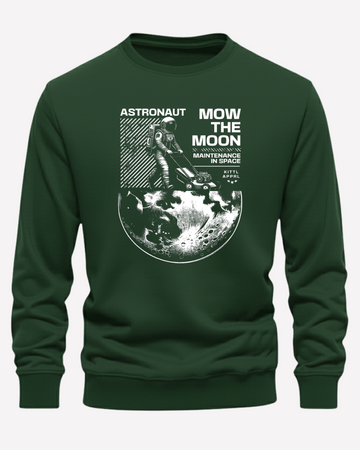 Bottle Green Men's Printed Sweatshirt – Warm and Stylish Fleece (Code 4175)