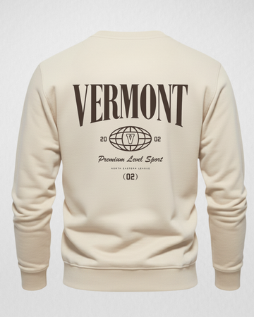Cream/Off White VERMOUNT Back Printed Sweatshirt – Warm and Stylish Fleece (Code 4024)
