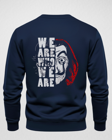 Navy Blue WE ARE Back Printed Sweatshirt – Warm and Stylish Fleece (Code 4027)