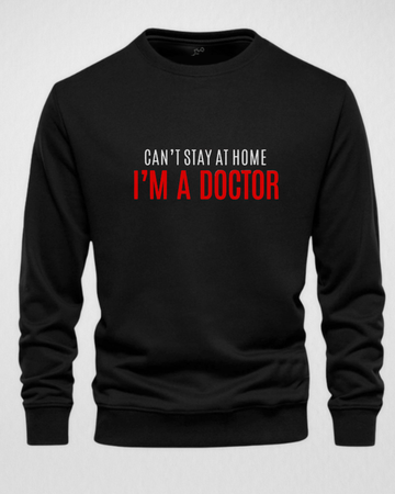 Black Doctor Printed Sweatshirt – Warm and Stylish Fleece (Code 3993)