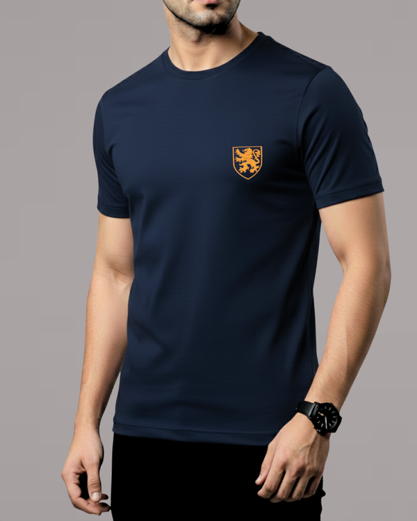Premium Navy Blue Printed T-Shirt/Tee for Men – Cotton Jersey Fabric (Code 4529)