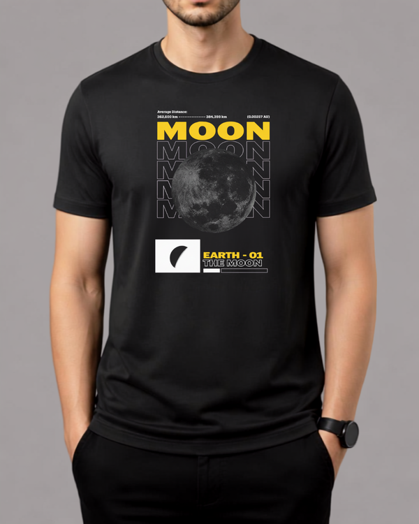 Premium Black Front Printed T-Shirt/Tee for Men – Cotton Jersey Fabric (Code 5873)