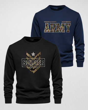 Men’s Printed Sweatshirt Set – 2 Pieces, Warm Fleece (Code 3590)