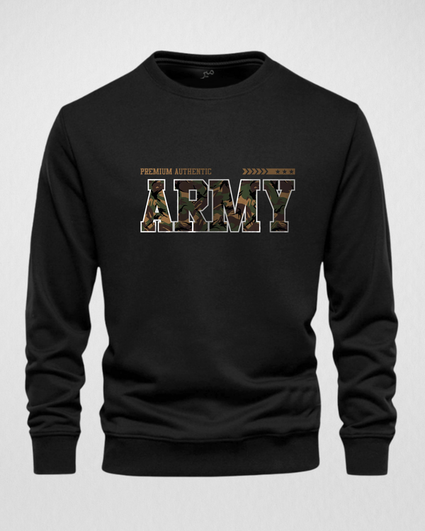 Black Men's Printed Sweatshirt – Warm and Stylish Fleece (Code 3443)