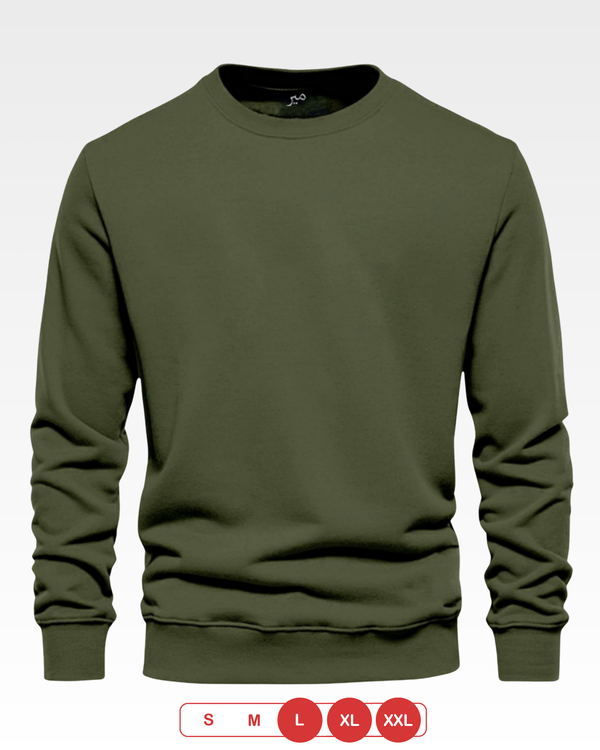 Olive Classic Sweatshirt – Soft Cotton Fleece (Code 3592)