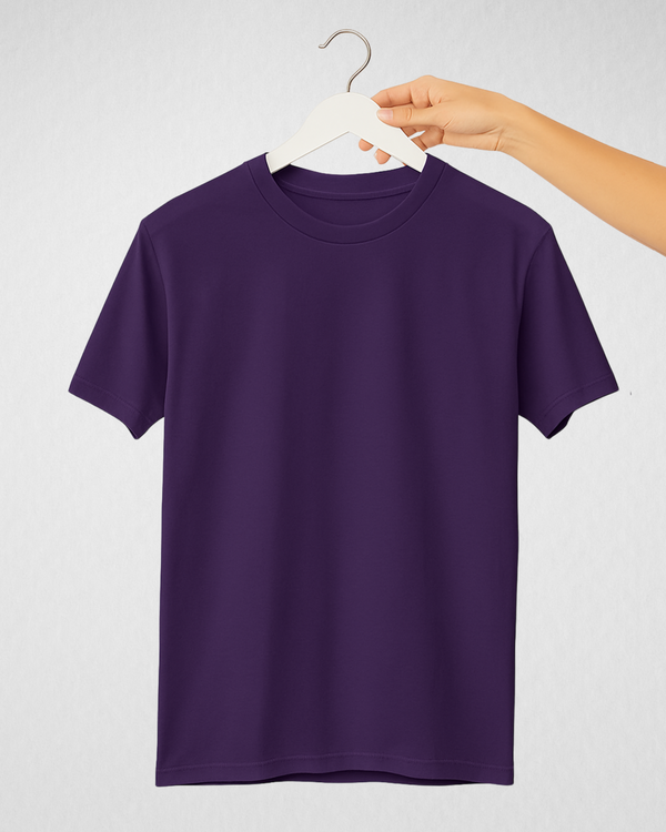 Purple Women’s Basic Tee – Jersey Fabric, Classic Fit, Everyday Comfort (Code 3667)
