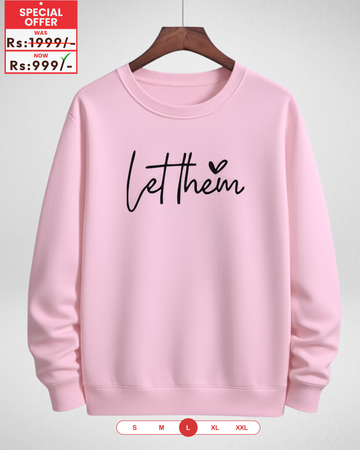 Only LARGE Size – Pink Printed Sweatshirt (Code 4117)