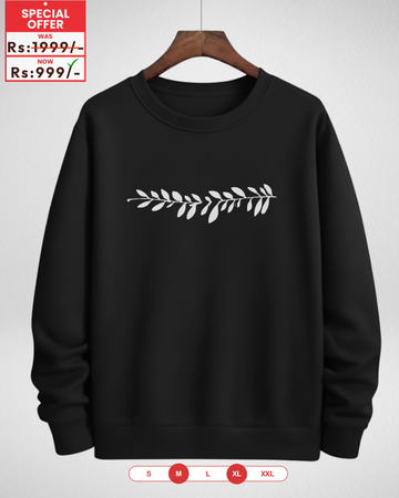 Only MEDIUM and XL Size – Black Printed Sweatshirt (Code 4119)