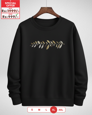 Only XL Size – Black Printed Sweatshirt (Code 4120)