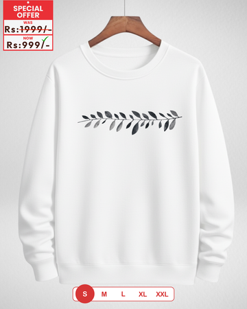 Only SMALL Size – White Printed Sweatshirt (Code 4121)