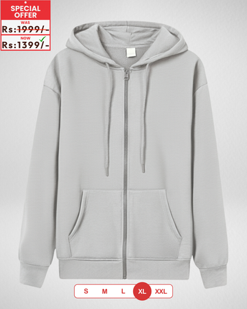 Premium Grey Zipper Hoodie (Code 3999)