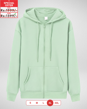 Premium Sea Green Zipper Hoodie (Code 4000)