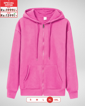 Premium Pink Zipper Hoodie (Code 4003)