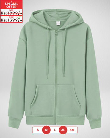 Premium Lightgreen Zipper Hoodie (Code 4007)