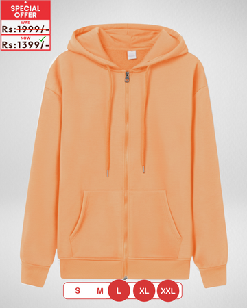 Premium Peach Orange Zipper Hoodie (Code 4008)