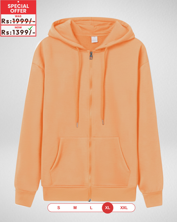 Premium Peach Orange Zipper Hoodie 4009