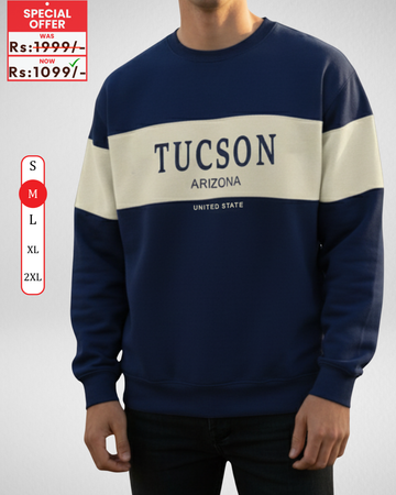 Tucson Embroidery Navy Blue Sweatshirt – Warm and Stylish Fleece (Code 4041)