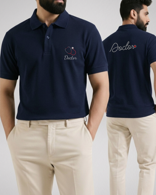 Navy blue | Black | White | Sky Blue Printed Polo T-Shirt – Stylish & Comfortable (Code 4560)