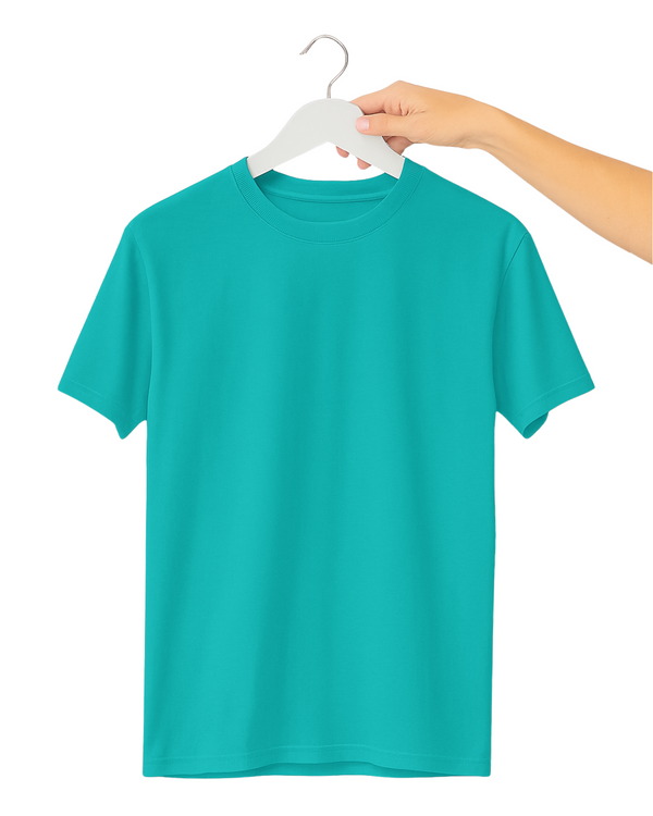 Sea Green Women’s Basic Tee – Jersey Fabric, Classic Fit, Everyday Comfort (Code 3677)