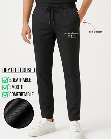 Men’s Dry Fit Printed Trouser Breathable Black– Soft & Comfortable (Code 3512)