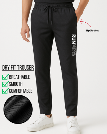 Men’s Dry Fit Printed Trouser Breathable Black– Soft & Comfortable (Code 3513)