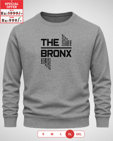 Grey Men's Printed Sweatshirt – Warm and Stylish Fleece (Code 3907)