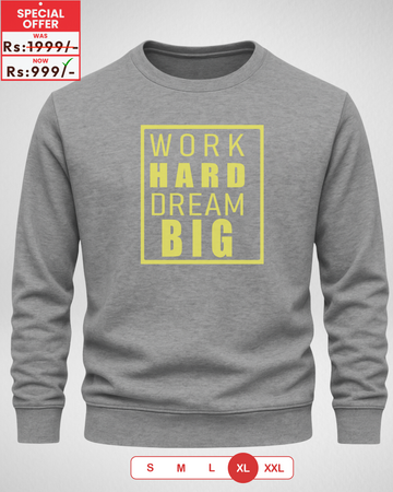 Grey Men's Printed Sweatshirt – Warm and Stylish Fleece (Code 3908)