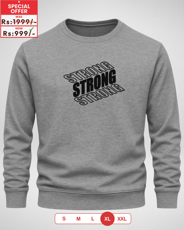 Grey Men's Printed Sweatshirt – Warm and Stylish Fleece (3911)