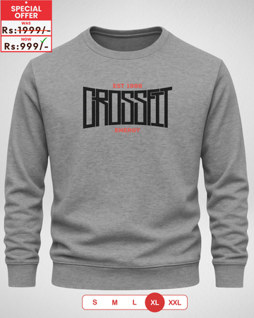 Grey Men's Printed Sweatshirt – Warm and Stylish Fleece (3918)