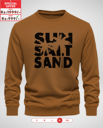 Dark Brown Men's Printed Sweatshirt – Warm and Stylish Fleece (3931)
