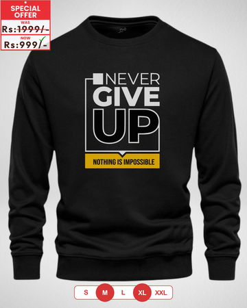 Black Men's Printed Sweatshirt – Warm and Stylish Fleece (Code 3968)