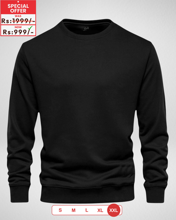 ONLY XXL SIZE – Black Basic Sweatshirt (Code 4090)