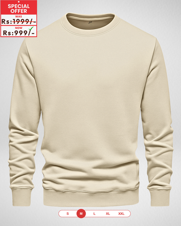 Only MEDIUM Size – Cream Sweatshirt (Code 4141) (20 Chest x 28 Lenght)