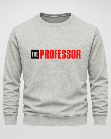 Grey Professor Printed Sweatshirt – Warm and Stylish Fleece (Code 3992)