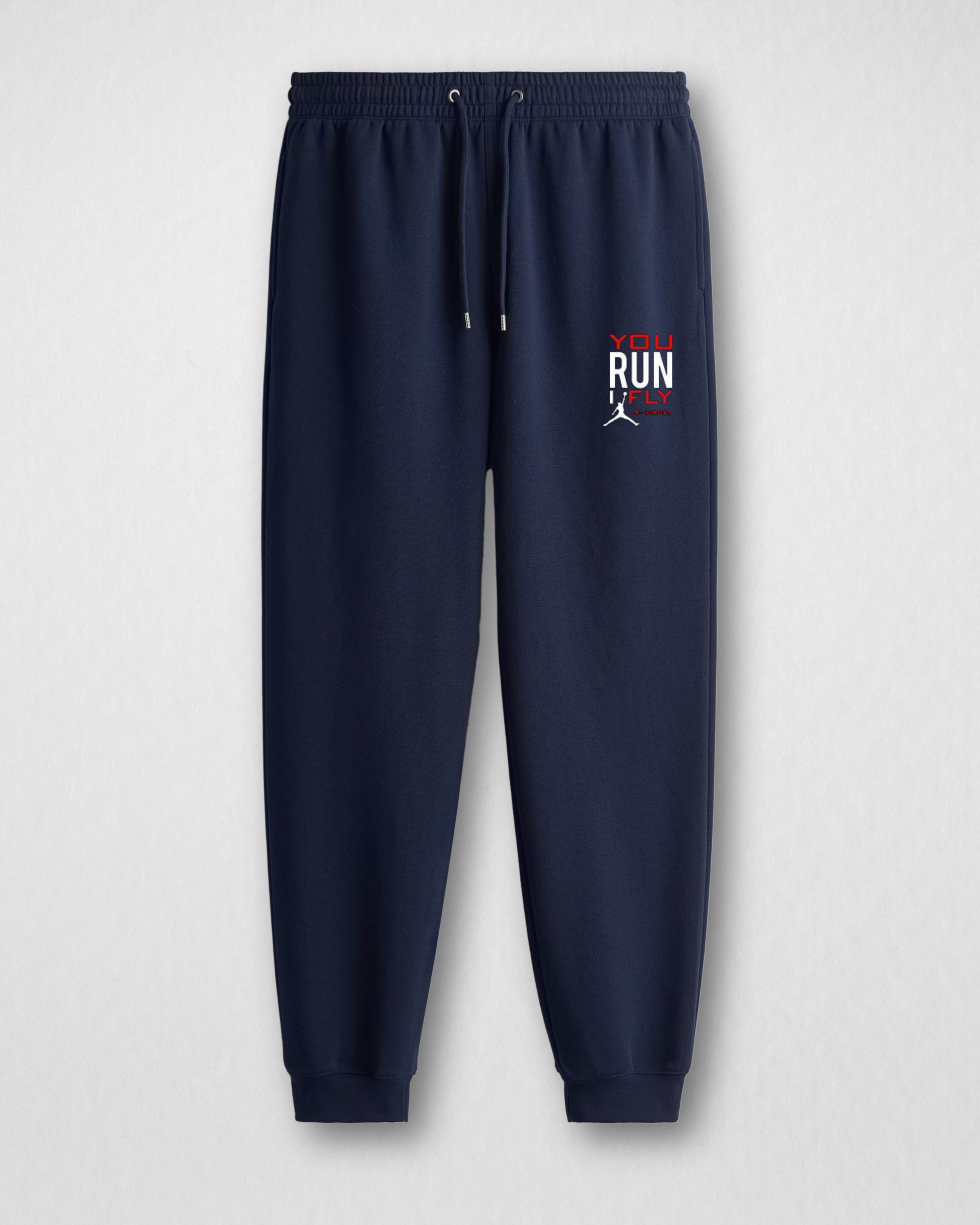 Printed (You Run) Navy Rib Ankle Trouser Delivery All Across Pakistan