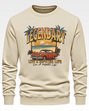 Cream Men's Printed Sweatshirt – Warm and Stylish Fleece (4012)