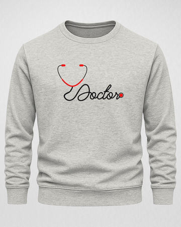 Grey Doctor Printed Sweatshirt – Warm and Stylish Fleece (Code 3994)