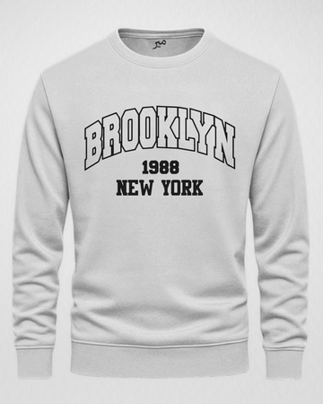 White Men's Printed Sweatshirt – Warm and Stylish Fleece (3774)