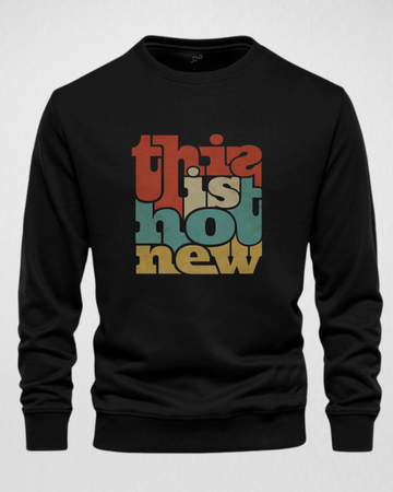 Black Men's Printed Sweatshirt – Warm and Stylish Fleece (Code 3801)