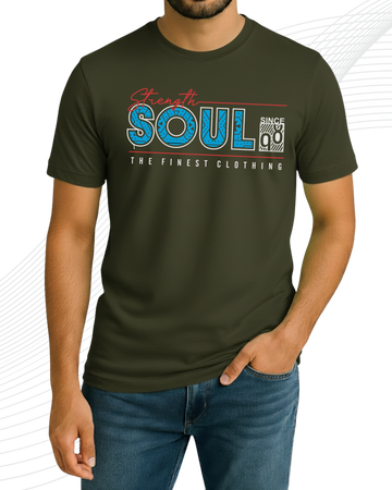 Olive Soul T-Shirt/Tee for Men – Cotton Jersey Fabric (Code 5153)