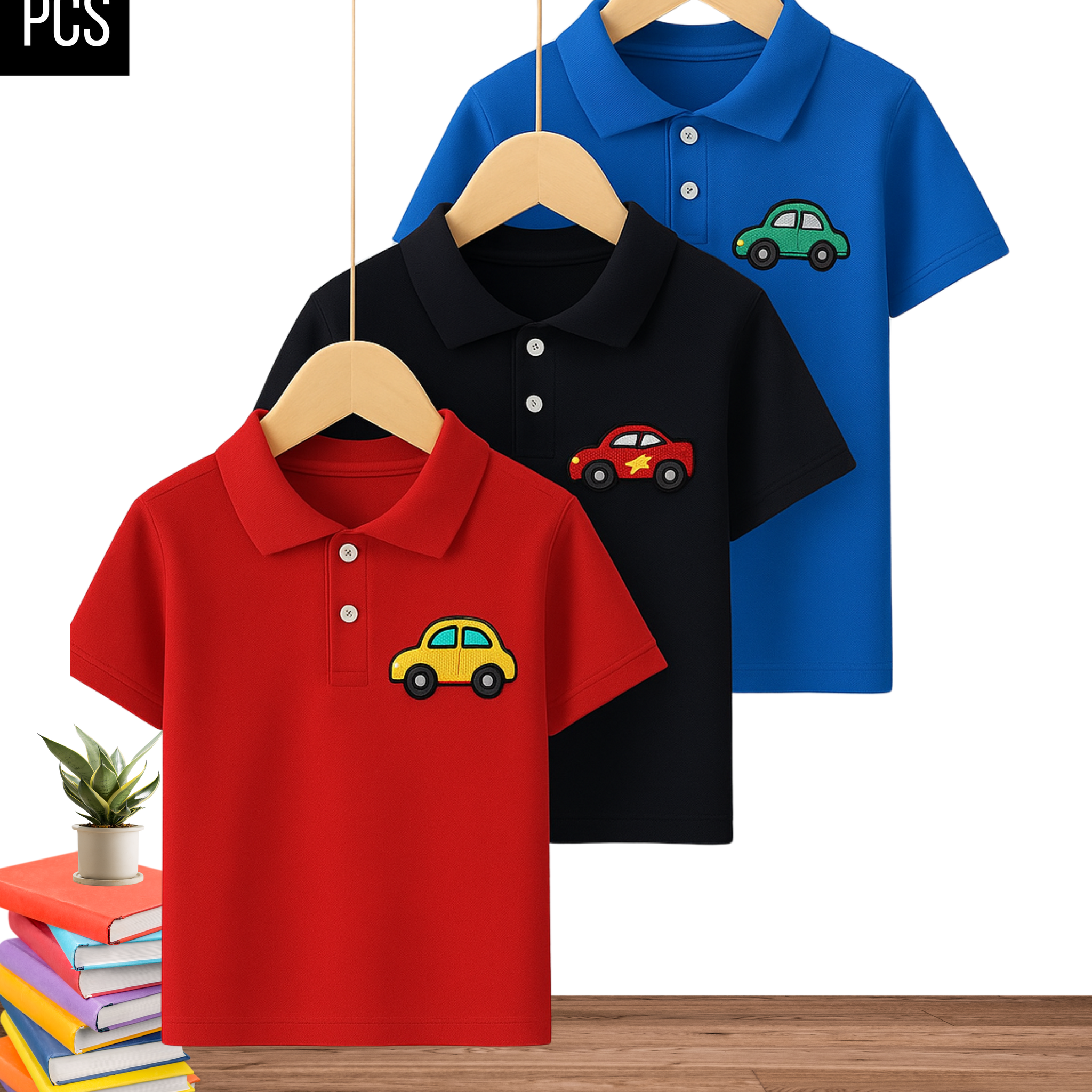 Super Car Printed Polo Combo– Pack of 3  (3383)