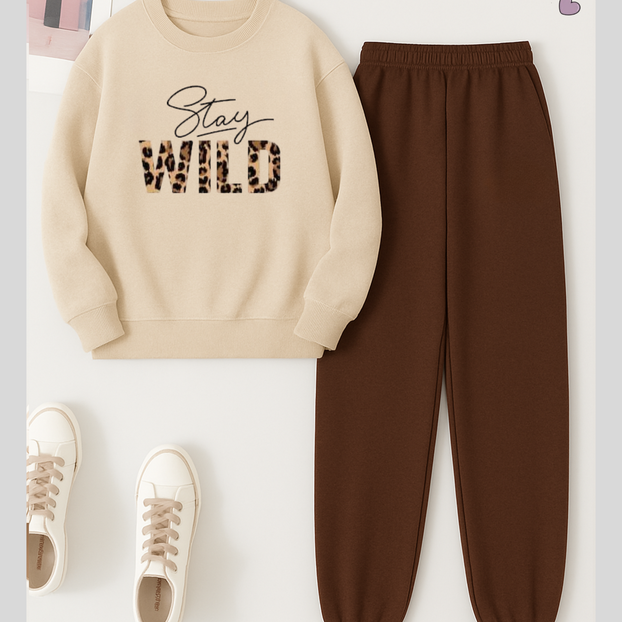 2 Pcs Stay Wild Winter TrackSuit (Code 3624)