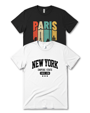 Premium Pack Of 2 Printed T-Shirt/Tee for Men – Cotton Jersey Fabric (3147)